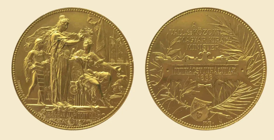 Mihály Munkácsy State Grand Gold Medal, 1888 Gold, diam. 60 mm, 181.3 g, Hungarian National Museum (Magyar Nemzeti Múzeum)