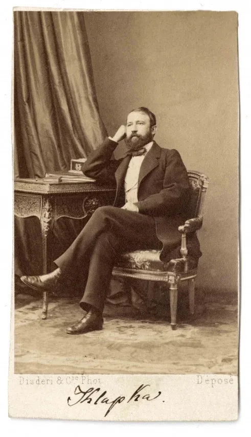 Major General György Klapka, Paris, 1860s. Klapka enjoyed considerable prestige in exile for his successful defense of the Komárom Fortress and he sought to exploit every international conflict, from the Crimean War to the Prussian-Austrian War of 1866, that might lead to a resumption of the Hungarian War of Independence. André Adolphe-Eugène Disdéri, photograph