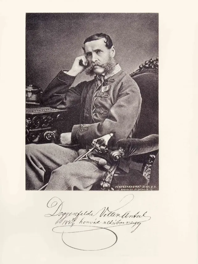 Lieutenant General Antal Vetter, 1870s. Vetter escaped to the west in 1850 under adventurous circumstances and remained Kossuth’s trusted colleague throughout his exile. Vetter was one of the organizers and commanders of the Hungarian Legion during the Piedmontese-French-Austrian War of 1859, was chief inspector of the Hungarian Legion organized by Garibaldi in 1860-61, and participated in the organization of the Hungarian Legion in Prussia alongside Klapka in 1866. Károly Divald photograph